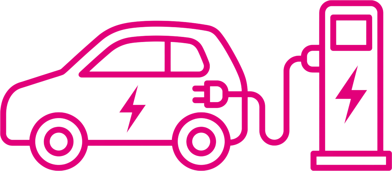 Stacja ładowania i samochód elektryczny EV